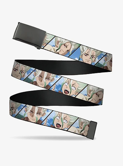 Dr. Stone Senku Ishigami Expression Blocks Blues Flip Web Belt