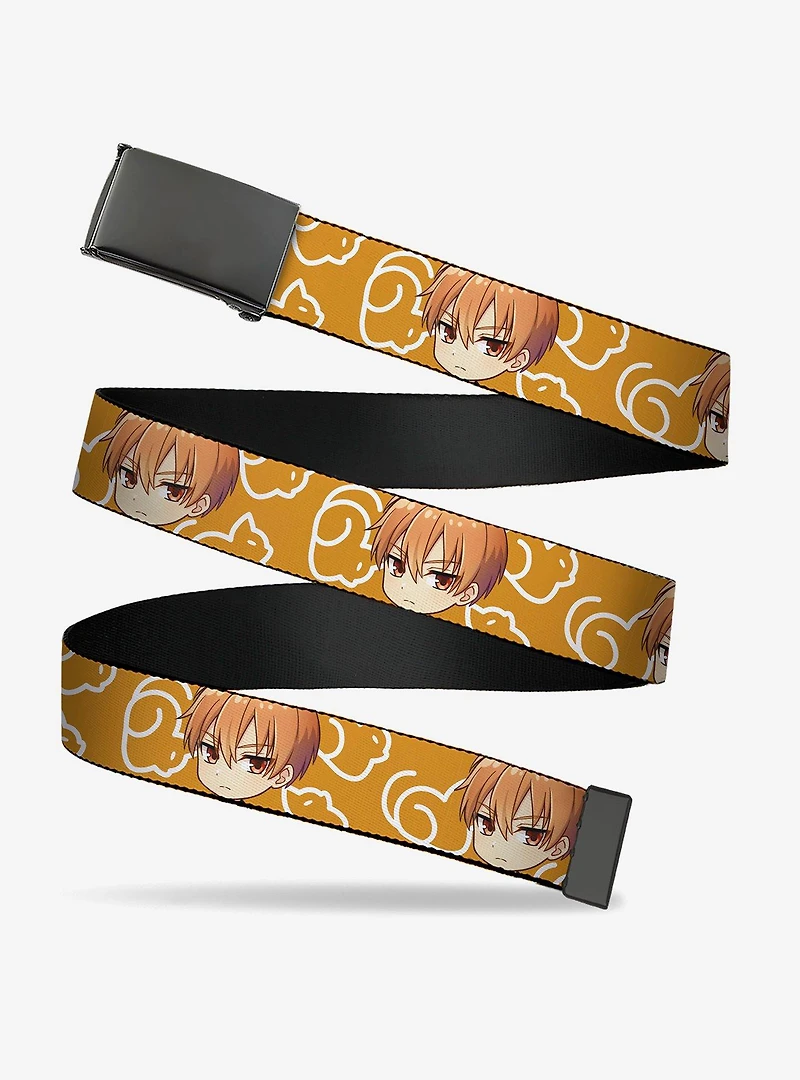 Fruits Basket Chibi Kyo Soma & Kimono Cat Icon Orange White Flip Web Belt