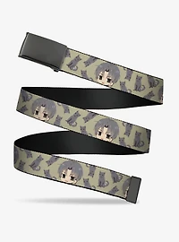 Fruits Basket Chibi Shigure Soma & Dog Scattered Olive Flip Web Belt