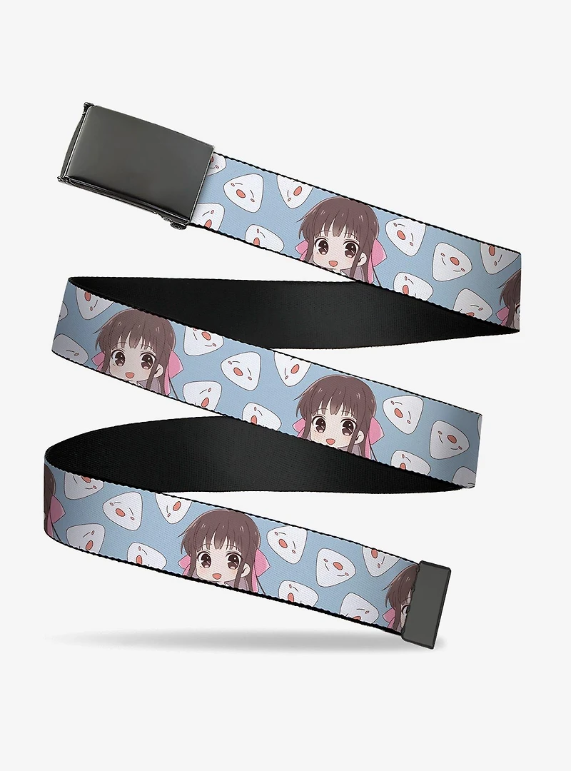 Fruits Basket Chibi Tohru Honda & Rice Ball Light Blue Flip Web Belt