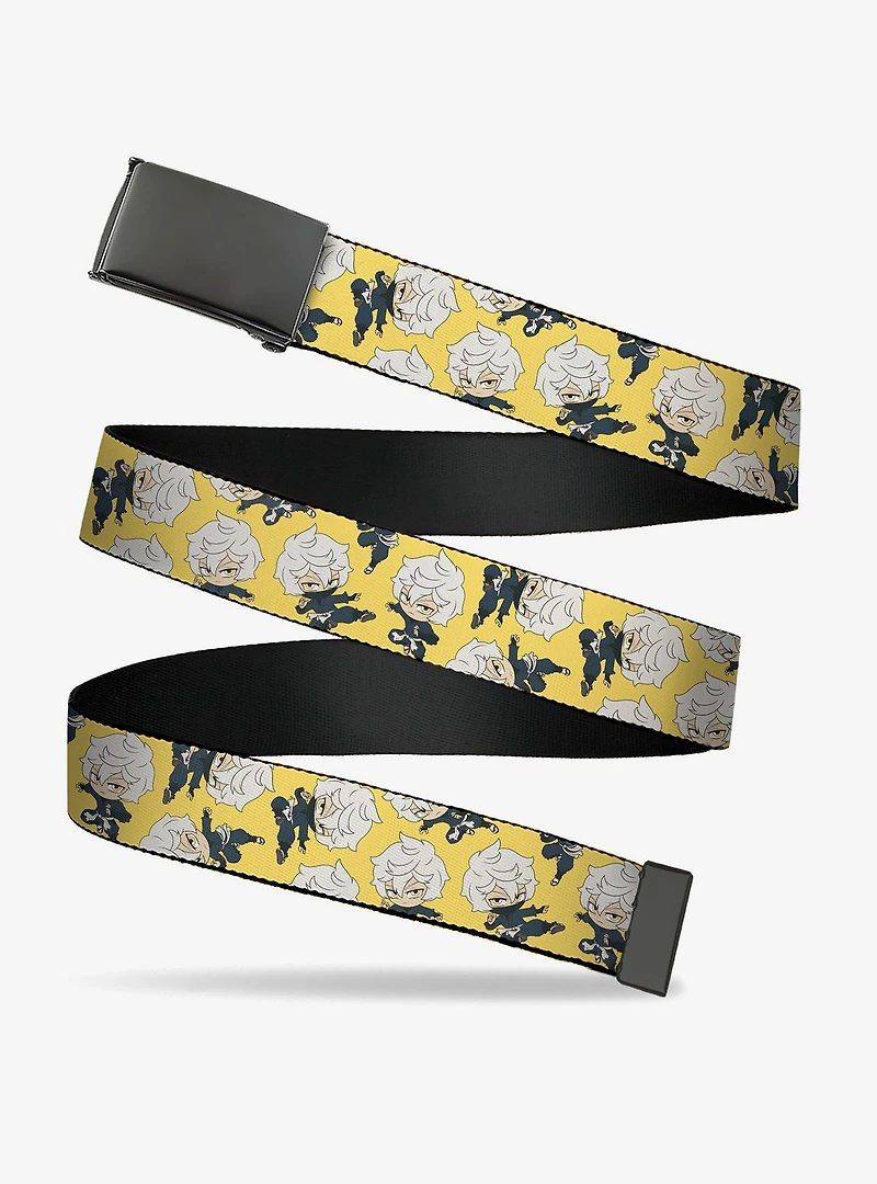 Hell's Paradise Chibi Gabimaru Poses Scattered Yellow Flip Web Belt