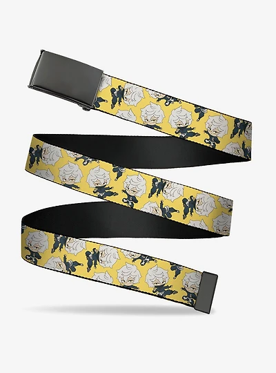 Hell's Paradise Chibi Gabimaru Poses Scattered Yellow Flip Web Belt