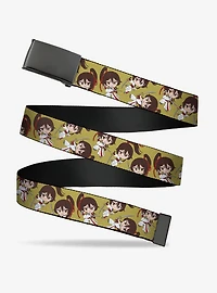 Hell's Paradise Chibi Sagiri Sword Poses Scatter Golden Yellow Flip Web Belt