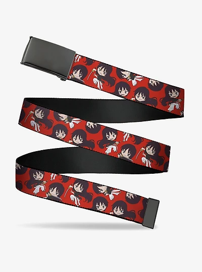 Hell's Paradise Chibi Aza Toma Sword Poses Scattered Red Flip Web Belt