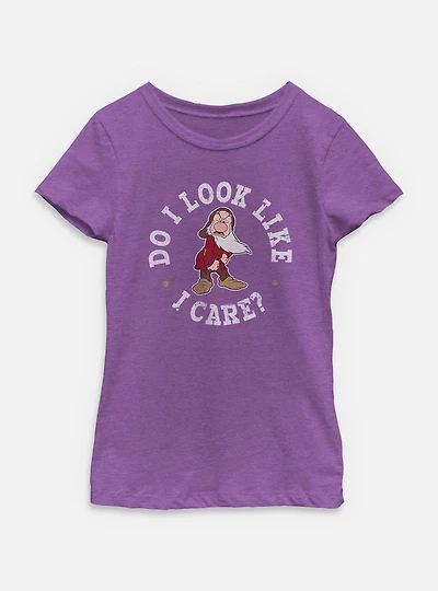 Disney Snow White and the Seven Dwarfs Do I Look Like Care Youth Girls T-Shirt