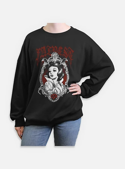 Disney Snow White and the Seven Dwarfs Fairest Goth Style Womens Oversized Sweatshirt