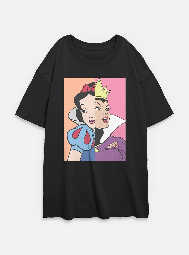 Disney Snow White and the Seven Dwarfs Queen Split Womens Oversized T-Shirt