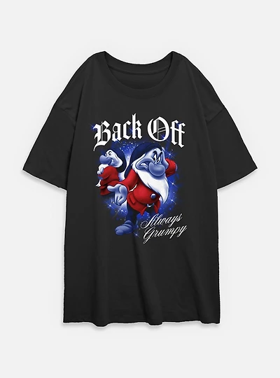 Disney Snow White and the Seven Dwarfs Back Off Always Grumpy Womens Oversized T-Shirt