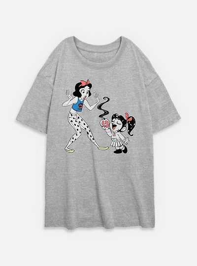 Disney Snow White and the Seven Dwarfs Eat Your Fruit Womens Oversized T-Shirt