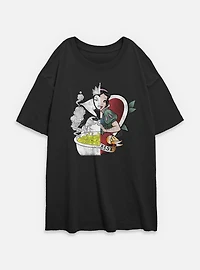 Disney Snow White and the Seven Dwarfs Split Evil Queen Womens Oversized T-Shirt