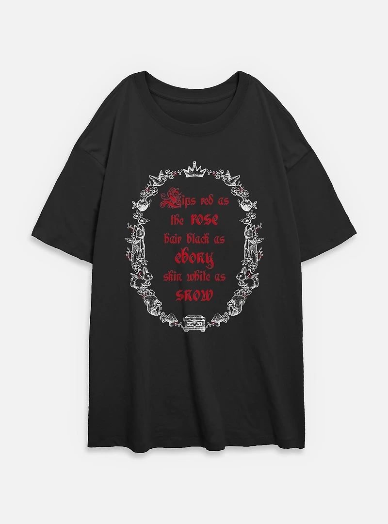 Disney Snow White and the Seven Dwarfs Poem Frame Womens Oversized T-Shirt
