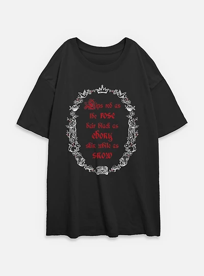 Disney Snow White and the Seven Dwarfs Poem Frame Womens Oversized T-Shirt