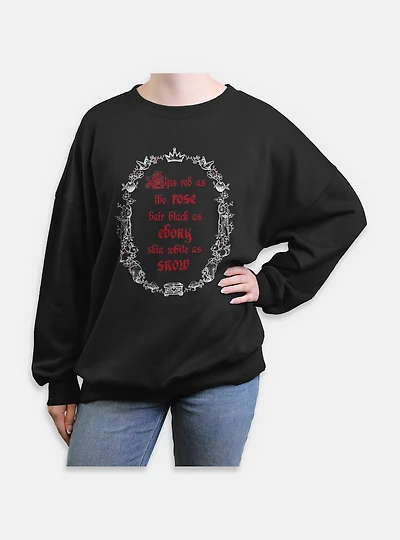 Disney Snow White and the Seven Dwarfs Poem Frame Womens Oversized Sweatshirt