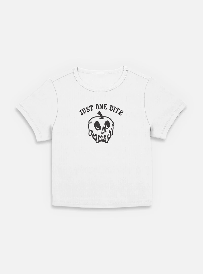 Disney Snow White and the Seven Dwarfs Just One Bite Apple Outline Women Baby T-Shirt