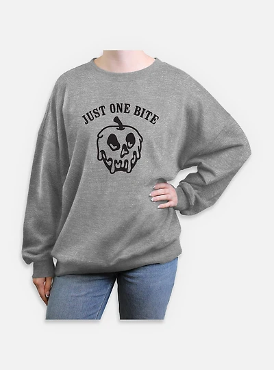 Disney Snow White and the Seven Dwarfs Just One Bite Apple Outline Womens Oversized Sweatshirt