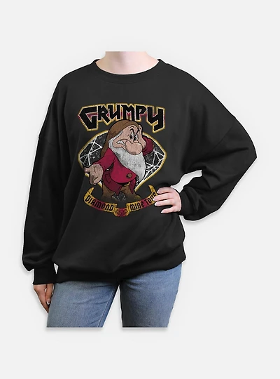 Disney Snow White and the Seven Dwarfs Grumpy Diamond Mine Tour Womens Oversized Sweatshirt