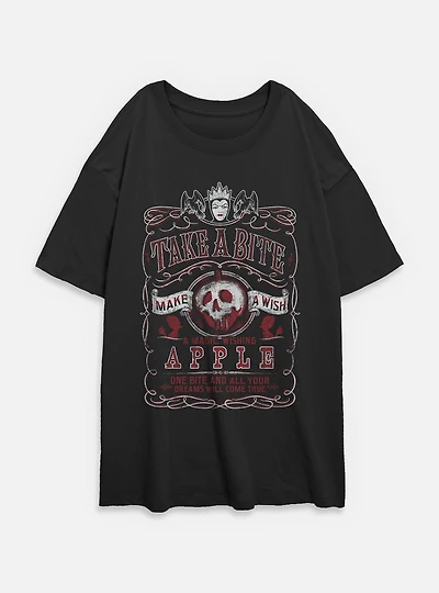 Disney Snow White and the Seven Dwarfs Take A Bite Make Wish Womens Oversized T-Shirt