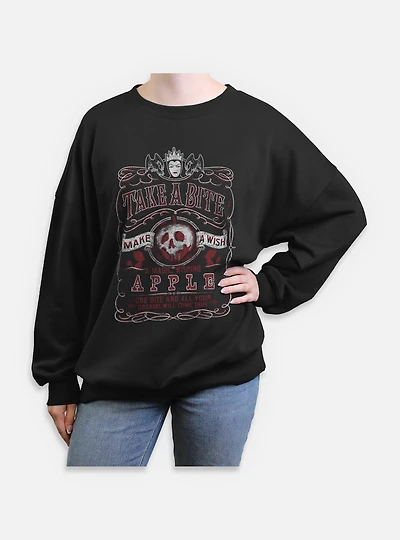 Disney Snow White and the Seven Dwarfs Take A Bite Make Wish Womens Oversized Sweatshirt