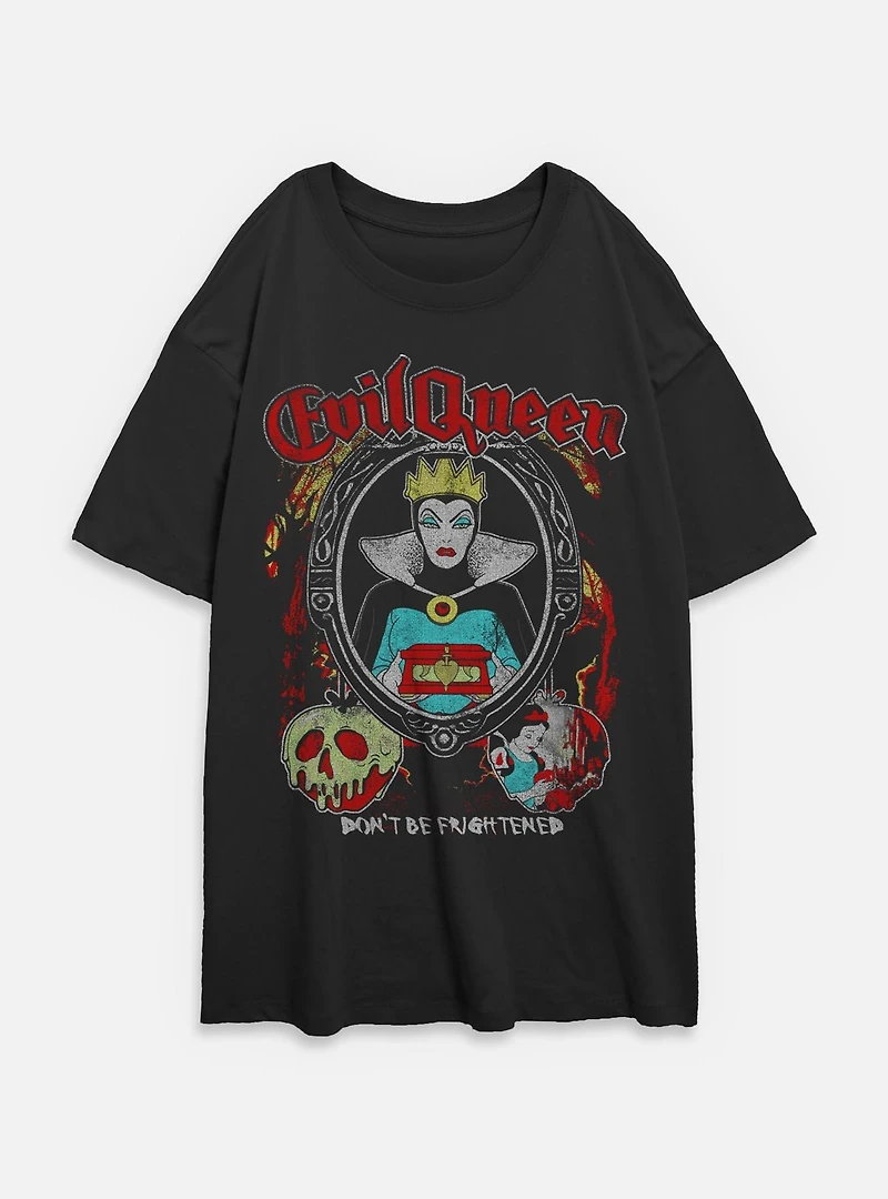 Disney Snow White and the Seven Dwarfs Evil Queen Don't Be Frightened Womens Oversized T-Shirt
