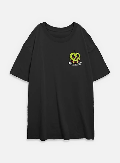 Disney Snow White and the Seven Dwarfs Poisoned Apple Crest Womens Oversized T-Shirt