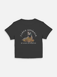 Disney Snow White and the Seven Dwarfs I Love Animals & Like 8 People Women Baby T-Shirt