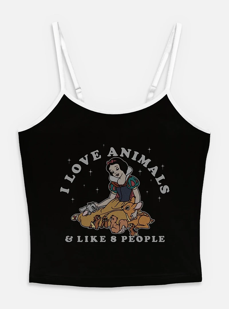 Disney Snow White and the Seven Dwarfs I Love Animals & Like 8 People Womens Cami