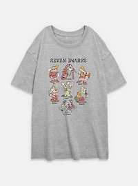 Disney Snow White and the Seven Dwarfs Illustration Womens Oversized T-Shirt