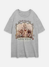 Disney Snow White and the Seven Dwarfs Retro Portrait Womens Oversized T-Shirt