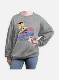 Disney Snow White and the Seven Dwarfs Dwarf Illustration Retro Womens Oversized Sweatshirt
