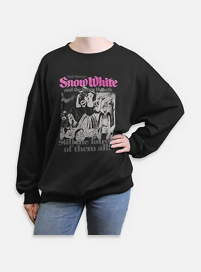 Disney Snow White and The Seven Dwarfs Still Fairest Retro Womens Oversized Sweatshirt