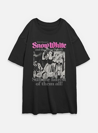 Disney Snow White and The Seven Dwarfs Still Fairest Retro Womens Oversized T-Shirt