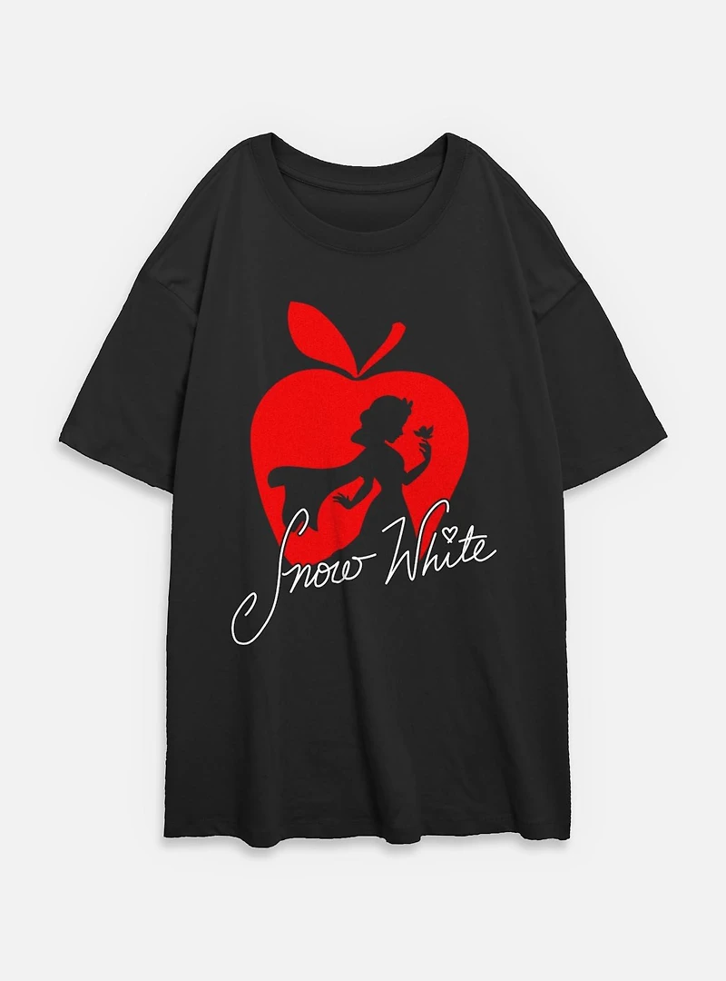 Disney Snow White and the Seven Dwarfs Apple Silhouette Womens Oversized T-Shirt
