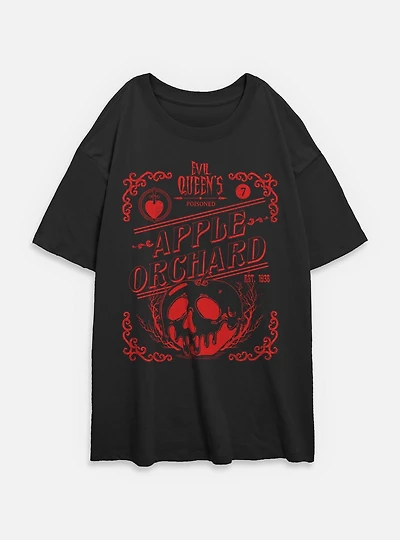 Disney Snow White and the Seven Dwarfs Evil Queen Apple Orchard Womens Oversized T-Shirt