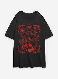 Disney Snow White and the Seven Dwarfs Evil Queen Apple Orchard Womens Oversized T-Shirt