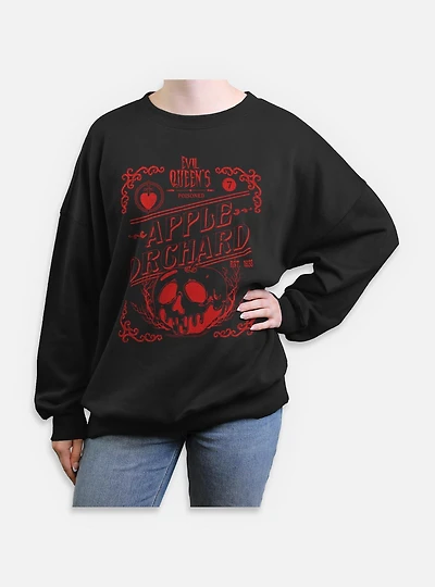 Disney Snow White and the Seven Dwarfs Evil Queen Apple Orchard Womens Oversized Sweatshirt