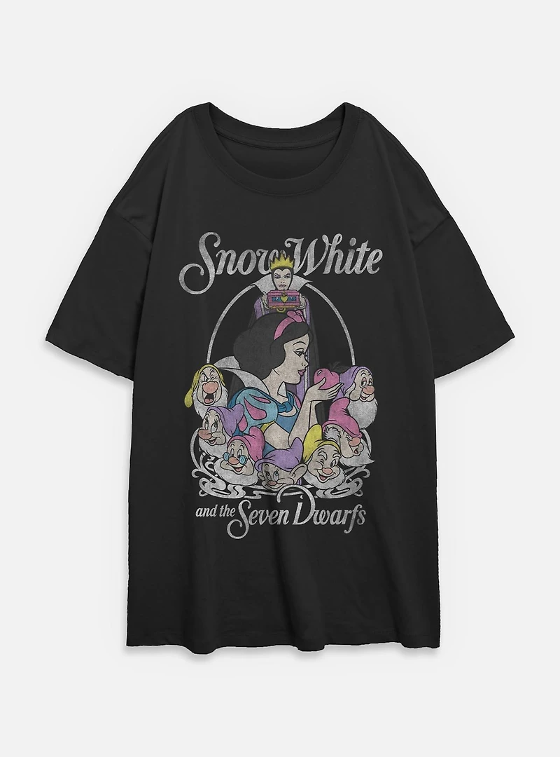 Disney Snow White and the Seven Dwarfs Retro Classic Womens Oversized T-Shirt