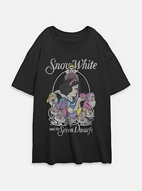 Disney Snow White and the Seven Dwarfs Retro Classic Womens Oversized T-Shirt