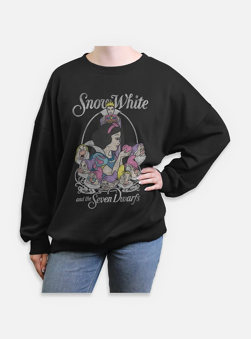 Disney Snow White and the Seven Dwarfs Retro Classic Womens Oversized Sweatshirt