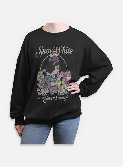 Disney Snow White and the Seven Dwarfs Retro Classic Womens Oversized Sweatshirt