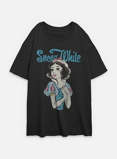 Disney Snow White and the Seven Dwarfs Floral Womens Oversized T-Shirt