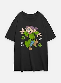 Disney Snow White and the Seven Dwarfs Dopey Dancing Womens Oversized T-Shirt