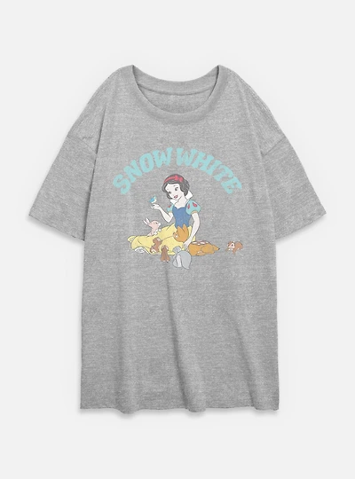 Disney Snow White and the Seven Dwarfs Woodland Animals Womens Oversized T-Shirt