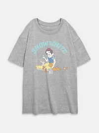 Disney Snow White and the Seven Dwarfs Woodland Animals Womens Oversized T-Shirt