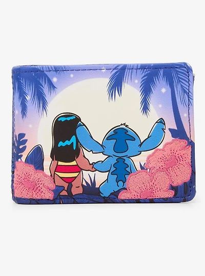 Loungefly Disney Lilo & Stitch Floral Sunset Scene Wallet (BoxLunch 10th Anniversary Edition) - BoxLunch Exclusive
