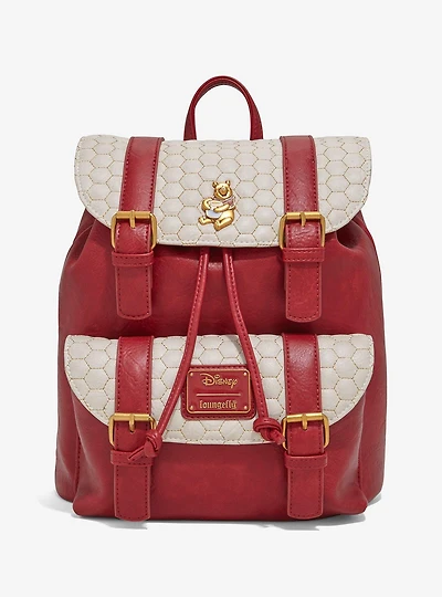 Loungefly Disney Winnie the Pooh Honeycomb Pattern Buckle Strap Mini Backpack - BoxLunch Exclusive