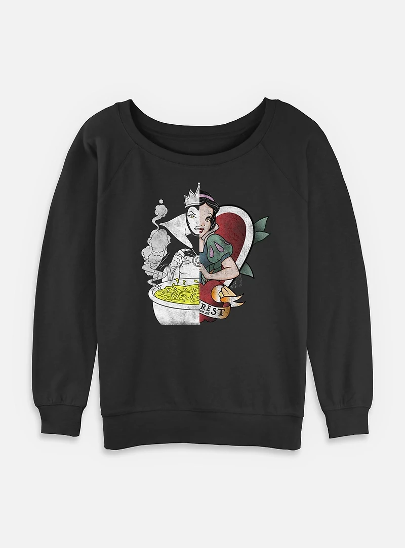 Disney Snow White and the Seven Dwarfs Split Evil Queen Womens Slouchy Sweatshirt