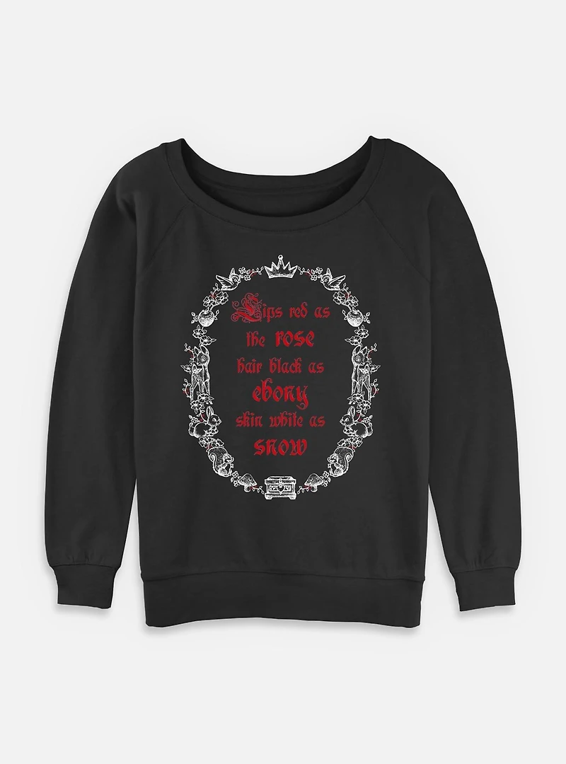 Disney Snow White and the Seven Dwarfs Poem Frame Womens Slouchy Sweatshirt