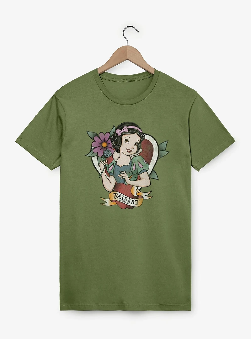 Disney Snow White and the Seven Dwarfs Fairest Tattoo Style Garment Dye T-Shirt