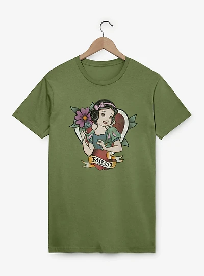 Disney Snow White and the Seven Dwarfs Fairest Tattoo Style Garment Dye T-Shirt