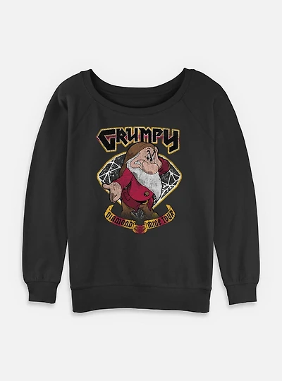 Disney Snow White and the Seven Dwarfs Grumpy Diamond Mine Tour Womens Slouchy Sweatshirt